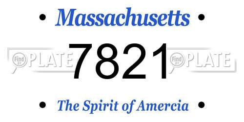 7821 Massachusetts License Plate