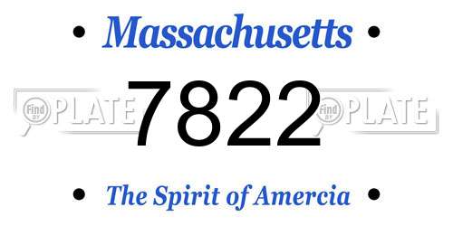 7822 Massachusetts License Plate