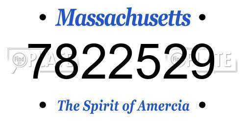 7822529 Massachusetts License Plate