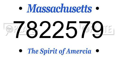 7822579 Massachusetts License Plate