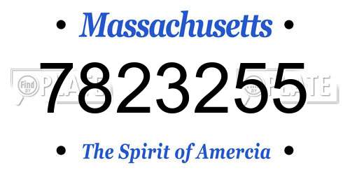 7823255 Massachusetts License Plate