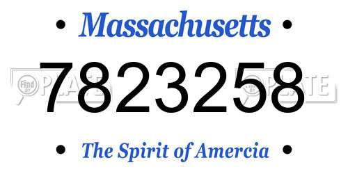7823258 Massachusetts License Plate