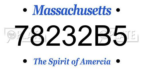 78232B5 Massachusetts License Plate