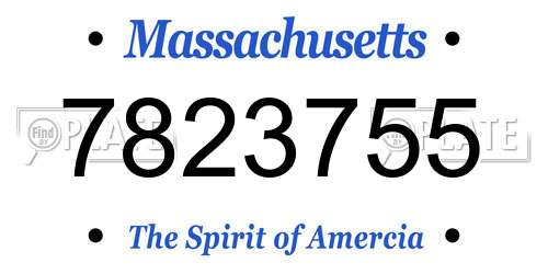 7823755 Massachusetts License Plate