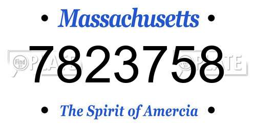 7823758 Massachusetts License Plate