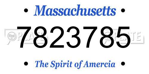 7823785 Massachusetts License Plate