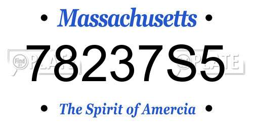 78237S5 Massachusetts License Plate