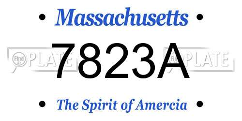 7823A Massachusetts License Plate