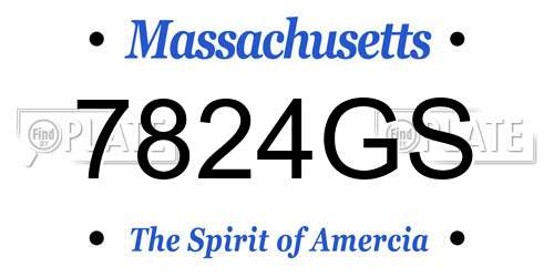7824GS Massachusetts License Plate