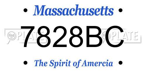 7828BC Massachusetts License Plate
