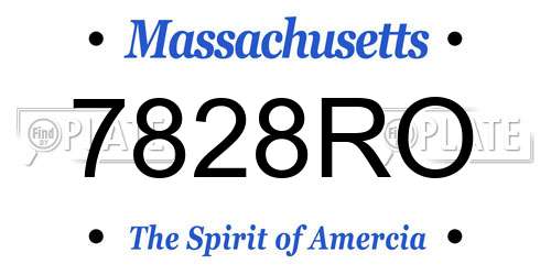 7828RO Massachusetts License Plate