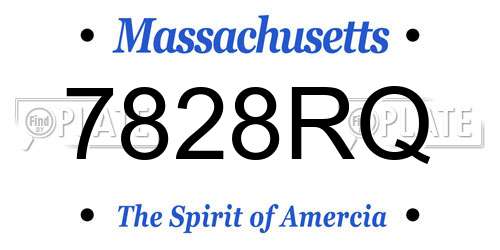 7828RQ Massachusetts License Plate