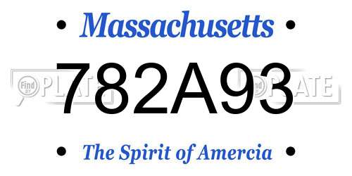 782A93 Massachusetts License Plate