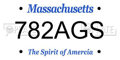 782AGS Massachusetts License Plate