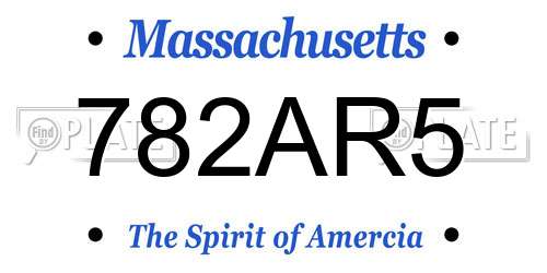 782AR5 Massachusetts License Plate