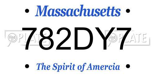 782DY7 Massachusetts License Plate