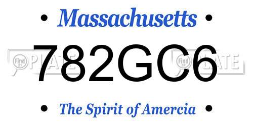 782GC6 Massachusetts License Plate