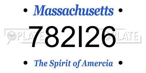 782I26 Massachusetts License Plate