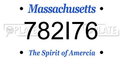 782I76 Massachusetts License Plate