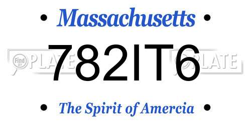 782IT6 Massachusetts License Plate