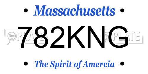 782KNG Massachusetts License Plate