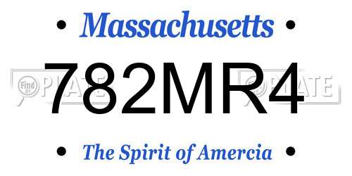 782MR4 Massachusetts License Plate