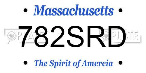 782SRD Massachusetts License Plate