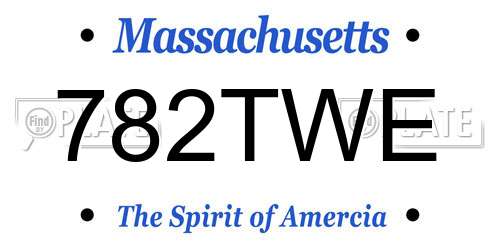 782TWE Massachusetts License Plate