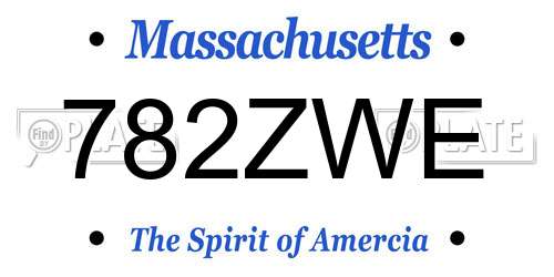 782ZWE Massachusetts License Plate