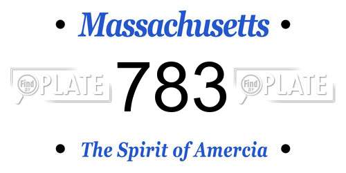 783 Massachusetts License Plate