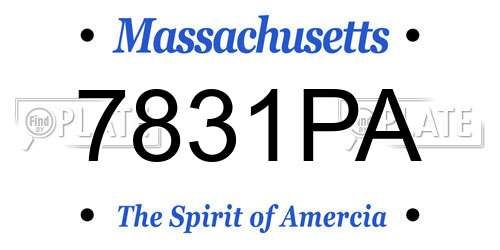 7831PA Massachusetts License Plate