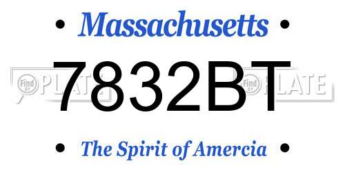 7832BT Massachusetts License Plate