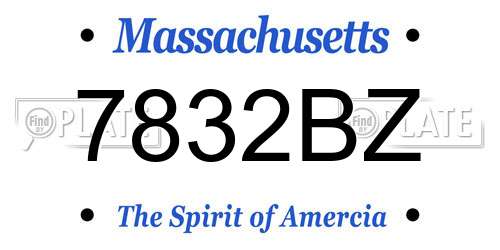 7832BZ Massachusetts License Plate