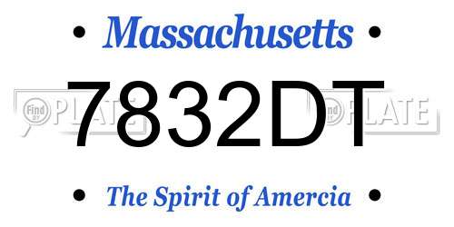 7832DT Massachusetts License Plate