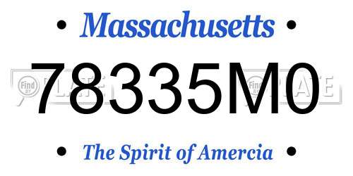 78335M0 Massachusetts License Plate