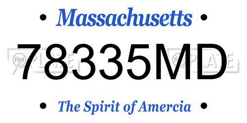 78335MD Massachusetts License Plate