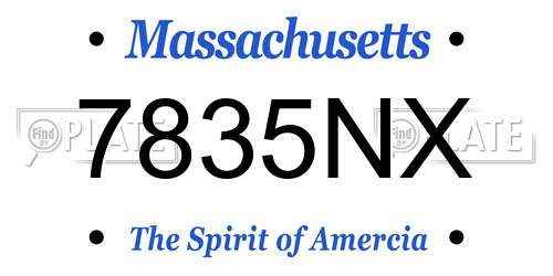 7835NX Massachusetts License Plate
