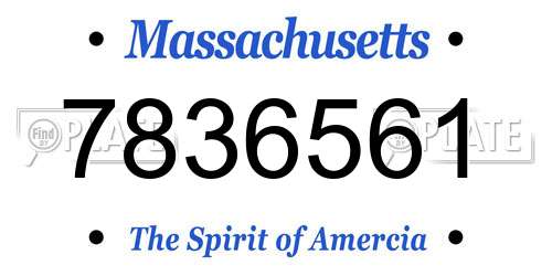 7836561 Massachusetts License Plate