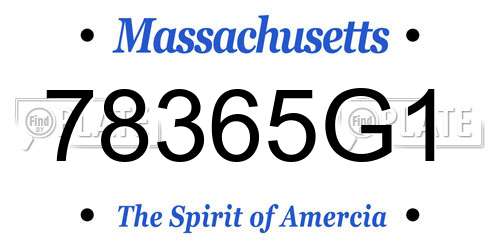 78365G1 Massachusetts License Plate