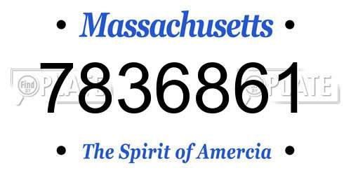 7836861 Massachusetts License Plate
