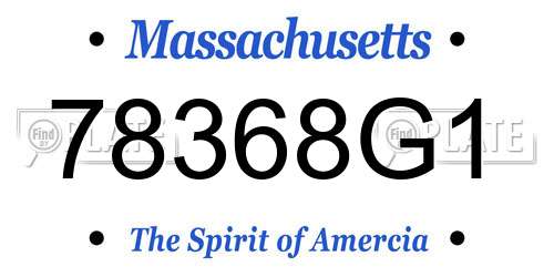 78368G1 Massachusetts License Plate