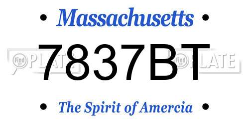 7837BT Massachusetts License Plate