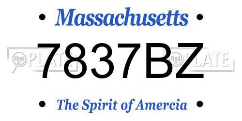 7837BZ Massachusetts License Plate