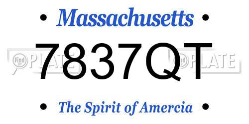 7837QT Massachusetts License Plate