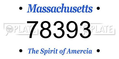 78393 Massachusetts License Plate