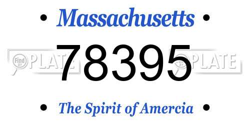 78395 Massachusetts License Plate
