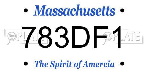 783DF1 Massachusetts License Plate