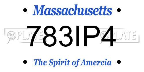 783IP4 Massachusetts License Plate