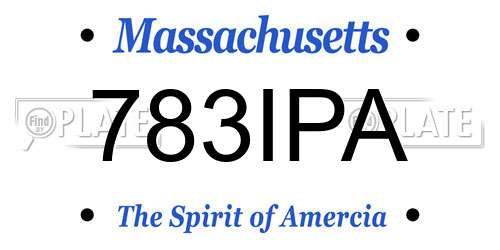783IPA Massachusetts License Plate