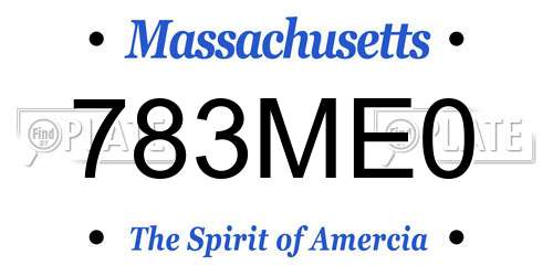 783ME0 Massachusetts License Plate